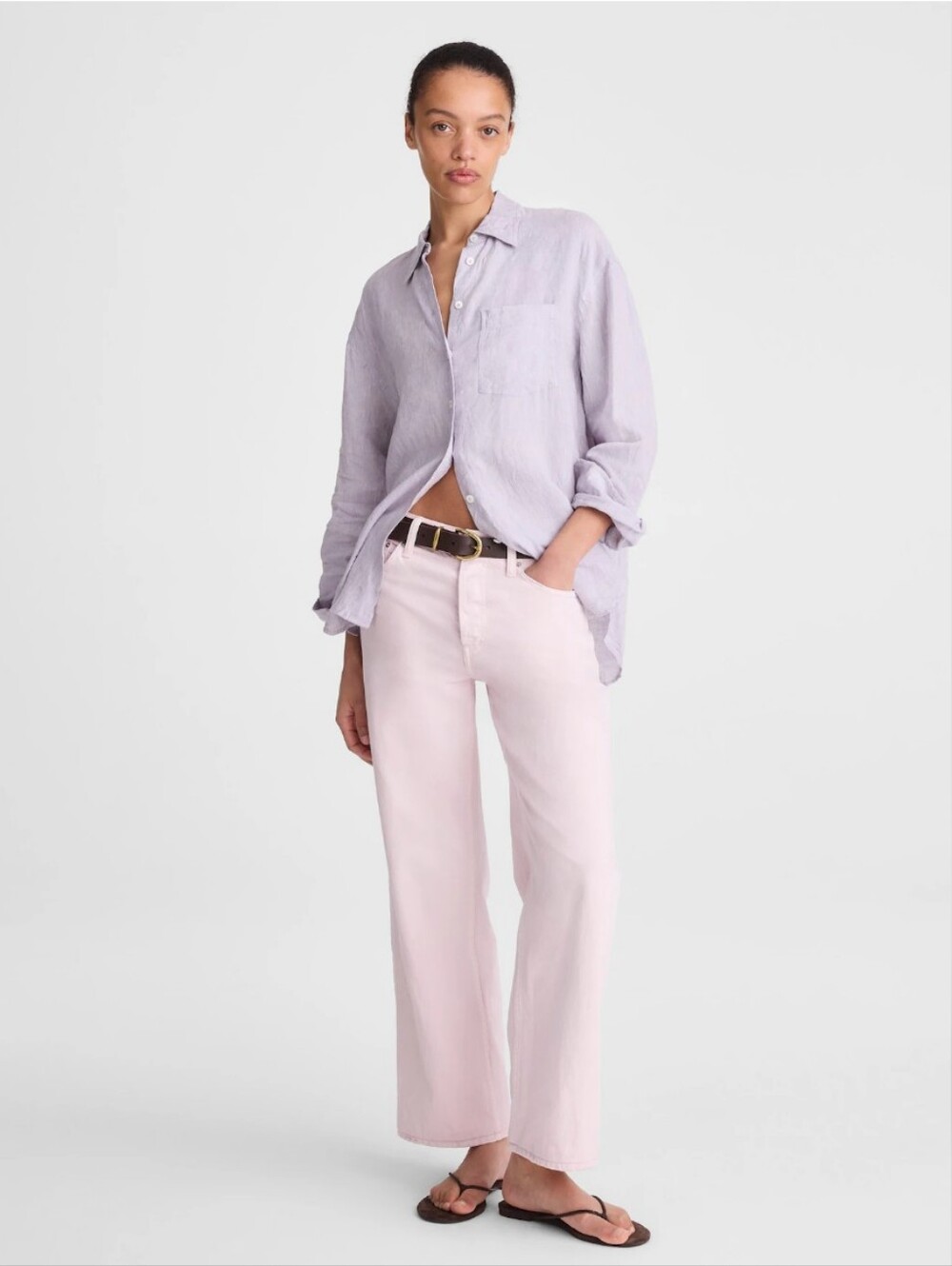 Madewell Low-Slung Baggy Crop Jean OA120 Size 28 In Marble Lilac